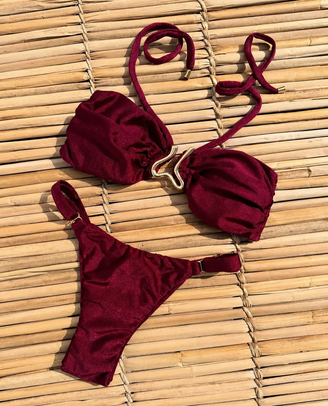BORDO BOYUN BAĞLAMALI  TANGA BİKİNİ