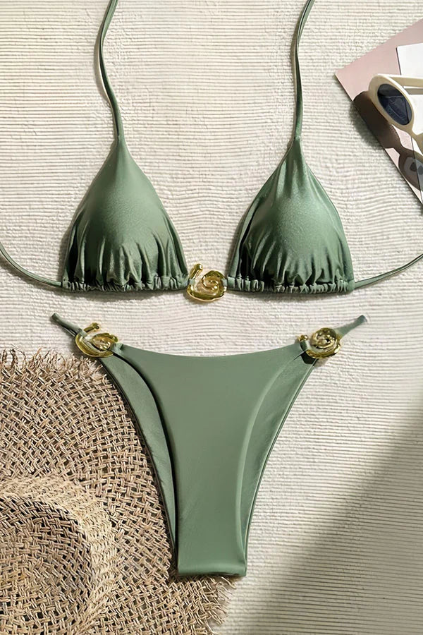 yeşil Sonsuzluk aksesuarlı tanga Bikini